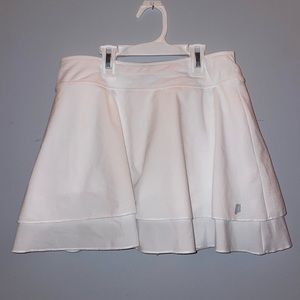White, layered tennis skirt